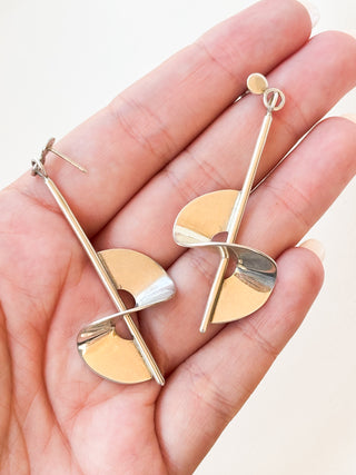 Abstract Spiral Drop Earrings | 925 Silver | 10.88g