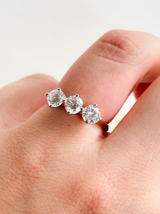 CZ Trilogy Ring | 9ct Gold | Size M | 2.79g