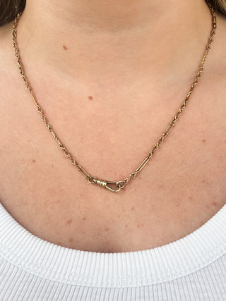 Fancy Link Necklace with Albert Clasp | 9ct Gold | 20-Inch | 9.37g