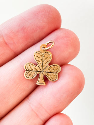 Engraved Shamrock Charm | 9ct Gold | 0.75g | 20mm length