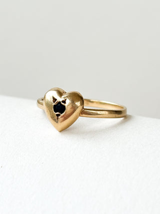 Sapphire Heart Ring | 9ct Gold | Size N | 1.66g
