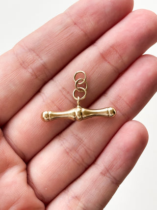 Puffy T-Bar Pendant | 9ct Gold | 25mm | 1.04g by itself