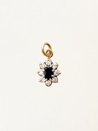 CZ & Sapphire Cluster Pendant | Diamond Chain | 9ct Gold | 18–20-Inch | 0.55g