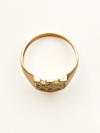 Dublin Ha’penny Bridge Signet Ring | 9ct Gold | Size V | 6.93g