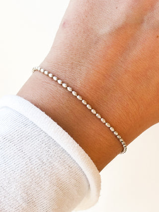 Oval Seed Bracelet | Sterling Silver | 2.06g | 7.5 inches