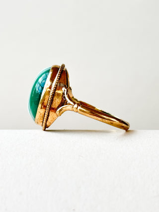 Oval Banded Agate Ring | 9ct Gold | 3.39g | Size Q