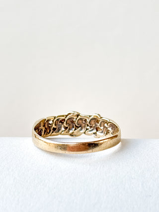 Belt Buckle Curb Ring | 9ct Gold | 2.90g | Size U