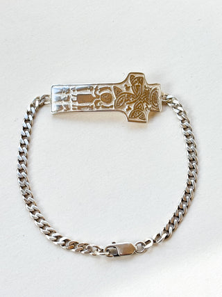 Celtic Cross Bracelet | Sterling Silver | 10.73g