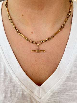 Heavy Trombone Link Necklace | 9ct Gold | 17.5-Inch | 35.31g