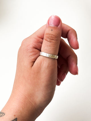 Textured Ring | Silver | Size T | 3.48g
