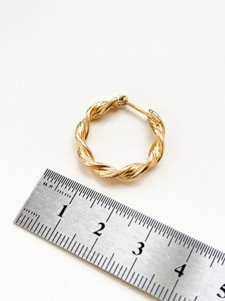 Twisted Creole Hoop Earrings | 9ct Gold | 2.5cm | 1.81g
