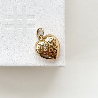 Puffy Hearts Necklace | 18" Fine Cable Link Chain