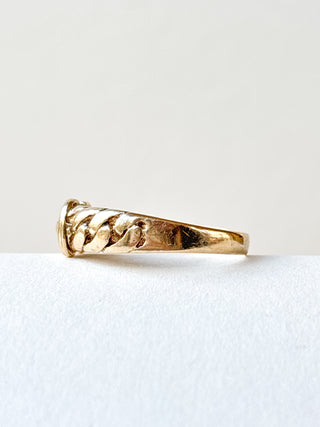 Belt Buckle Curb Ring | 9ct Gold | 2.90g | Size U