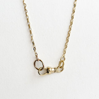 Charm necklace connected small Albert swivel clasp | 9ct | 18.5in med | 2.38g