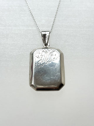 Large Rectangle Locket | 925 Silver | 18-Inch Silver Chain | 5.32g
