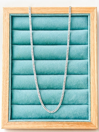Flat Curb Chain Necklace | 925 Silver | 24-Inch | 13.62g