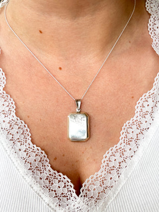 Large Rectangle Locket | 925 Silver | 18-Inch Silver Chain | 5.32g