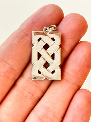 Chunky Fadó Celtic Rectangle Pendant | Sterling Silver | 5.14g | 36mm