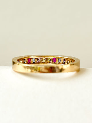 Multi-Gem Eternity Ring| 9ct Gold | Size O½ | 2.78g