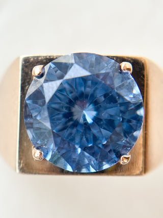 Synthetic Blue Spinel Solitaire Ring | 9ct Gold | Size L½ | 5.14g