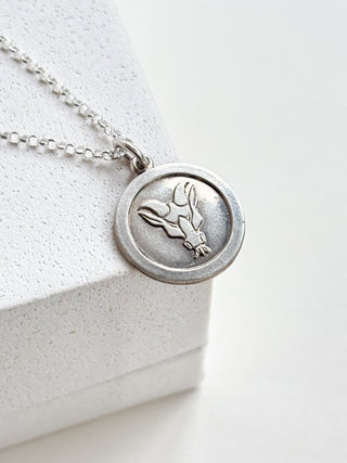 Capricorn Zodiac Pendant | Silver | 18-Inch Fine Cable Link Chain | 1.74g