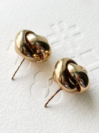 Large Woven Knot Earrings | 9ct Gold | 7.00g | 15mm