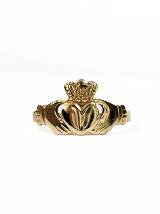 Small Claddagh Ring | 9ct Gold | Size J | 1.34g