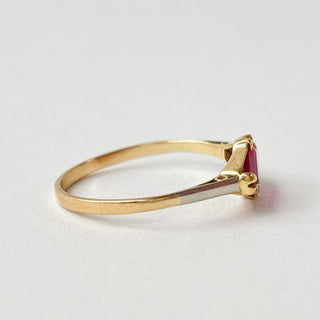 Triangle Ruby Ring | 9ct Gold | Synthetic Ruby | 1.7g | Size R