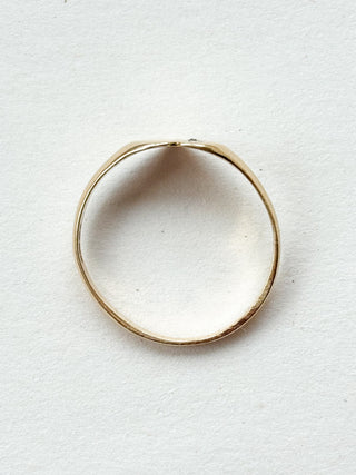 Daisy Diamond Signet Ring | 9ct Gold | Size N | 1.47g