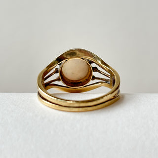 Opal Ring with split shoulders | 14ct Gold | Natural Opal | Size L | 2.41g
