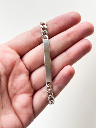 ID Bar Cuban Bracelet | 925 Silver | 15.66g