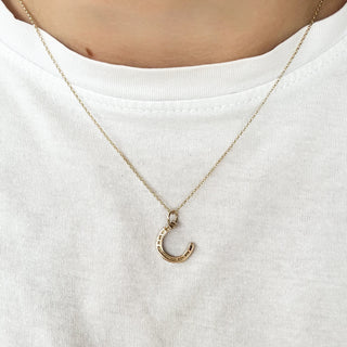 Horseshoe Pendant | 9ct Gold | 1.5cm | 0.85g (1.96g with Chain)