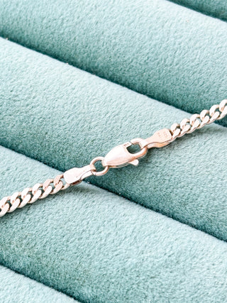 Flat Curb Chain Necklace | 925 Silver | 24-Inch | 13.62g