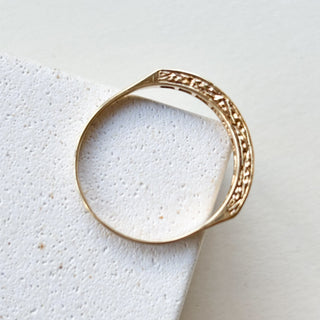 Natural Sapphire and CZ Band | 9ct Gold | Size O | 1.51g