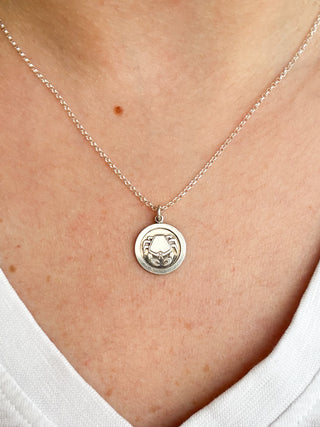 Cancer Zodiac Pendant | Silver | 18-Inch Fine Cable Link Chain | 1.68g