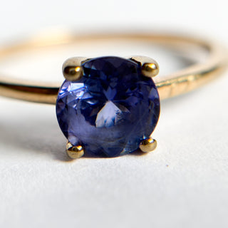 Solitaire Ring | 9ct Gold | Purple Stone | 1.7g | Size N