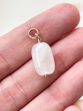 White Quartz Pendant | 9ct Gold | 2.53g | 18–20-Inch Diamond Anchor Chain