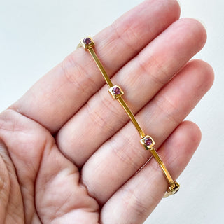 Pink Bracelet | 18ct Gold | Pink Tourmaline | 7.5in | 8.24g