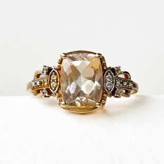 Champagne cushion Ring | 9ct Gold | Size N½ | 2.53g