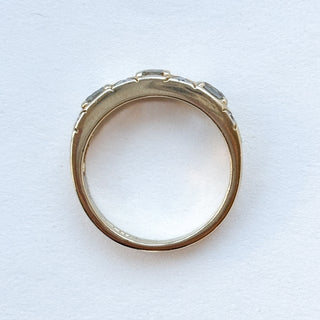 Sapphire & diamonds  Starburst Ring | 9ct Gold | Size M | 2.62g