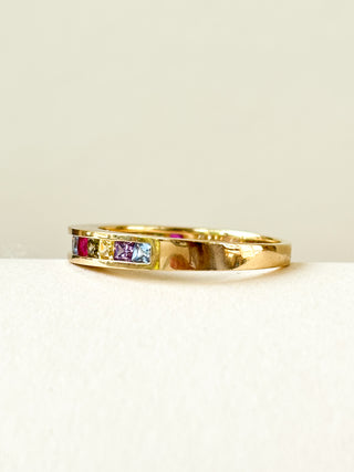 Multi-Gem Eternity Ring| 9ct Gold | Size O½ | 2.78g