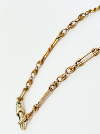 Fancy Link Necklace with Albert Clasp | 9ct Gold | 20-Inch | 9.37g