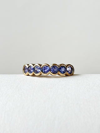 Iolite Seven-Stone Bezel Set Ring | 9ct Gold | Size M | 2.41g