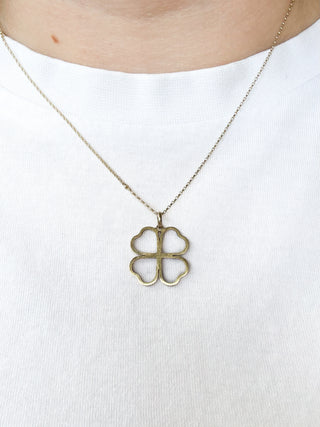 Cut-Out Four Leaf Clover Pendant | 14ct Gold | 18-Inch Fine Cable Link Chain | 1.00g