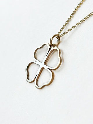 Cut-Out Four Leaf Clover Pendant | 14ct Gold | 18-Inch Fine Cable Link Chain | 1.00g