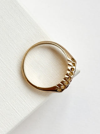 Trilogy Garnet Ring | 9ct Gold | 2.40g | size N