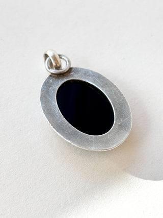 Oval Onyx Pendant | Sterling Silver | 10.42g