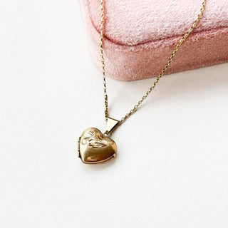 Heart Locket | 9ct Gold | 1.08g | 18" Fine Cable Link Chain