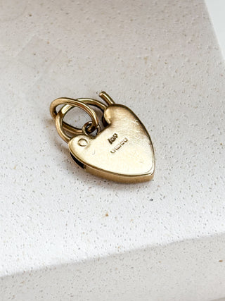 Heart Padlock Pendant | 9ct Gold | 18-Inch Fine Cable Link Chain | 1.48g