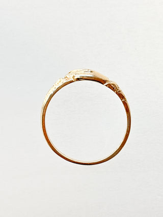 Fede Ring with Textured Shoulders | 9ct Gold | 2.13g | Size N